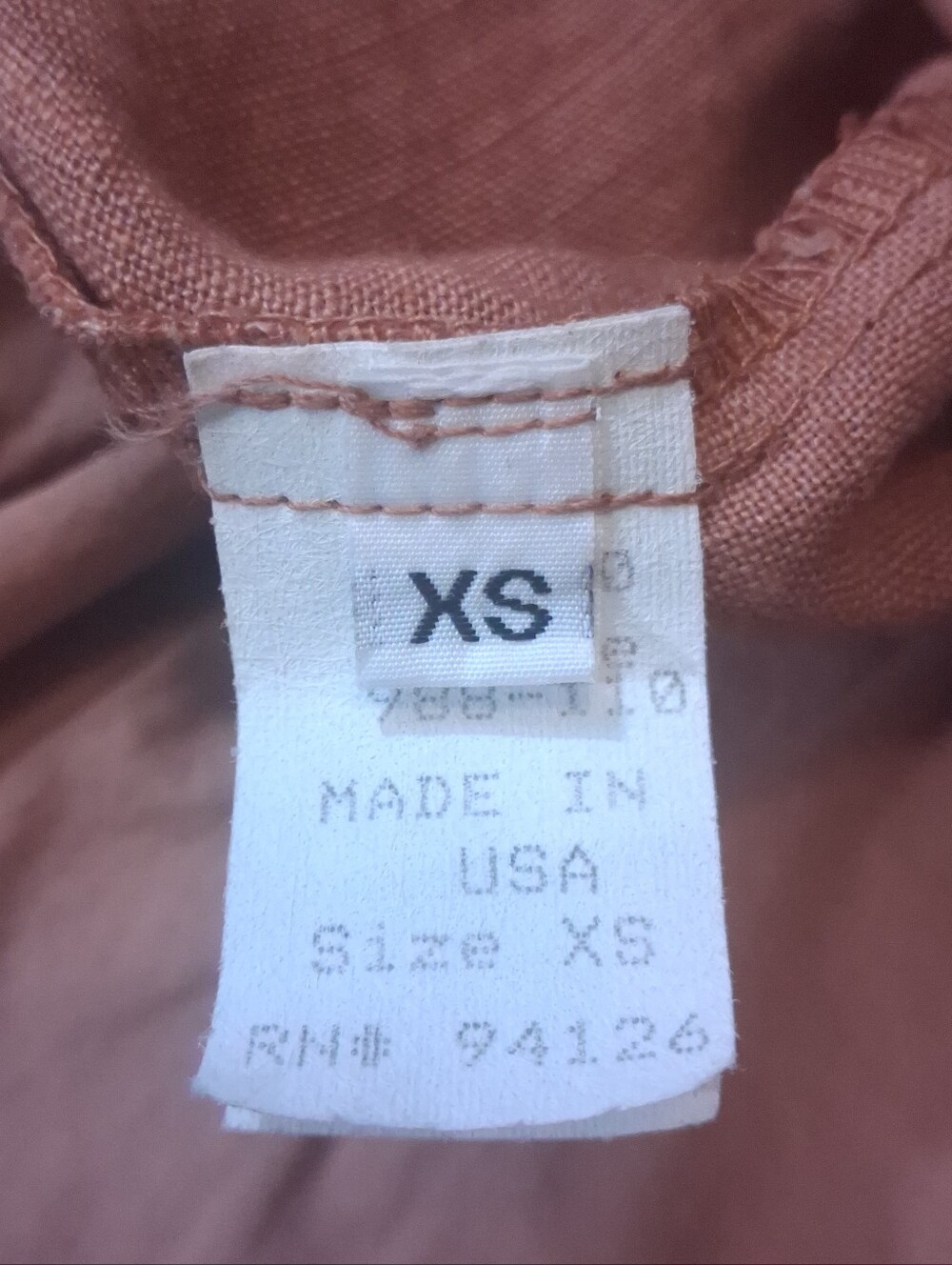 CP Shades Rust Linen Ruffle Blazer Jacket - Picture 9 of 10
